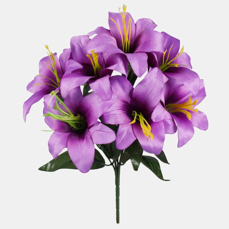 Lillavärvi liilia kunstlillekimp 37 cm - Kunstlilled