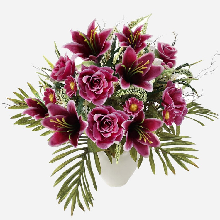Burgundia roosi-liilia kunstlillebukett 50 cm - Kunstlilled