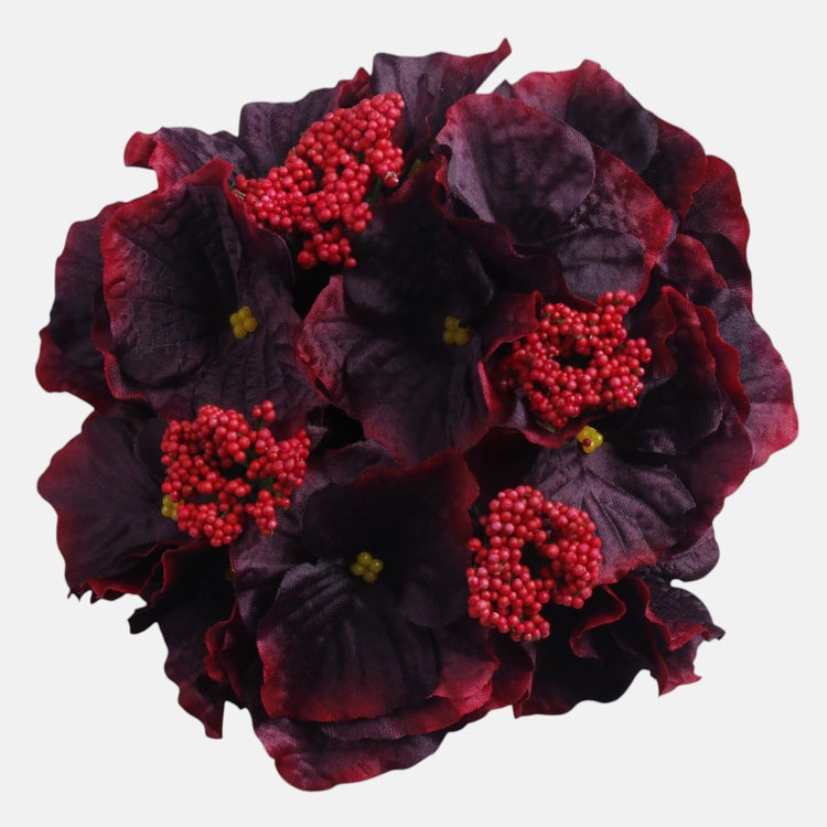 Burgundia Hortensia kunstlillepea Ø16 cm - Kunstlilled