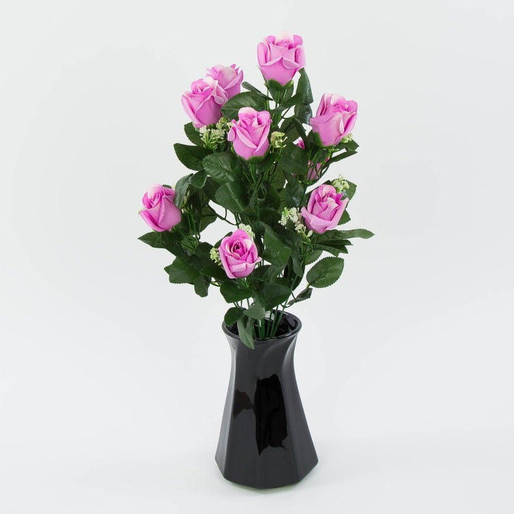 Roosa-kreemika roosi kunstlillebukett 51 cm - Kunstlilled