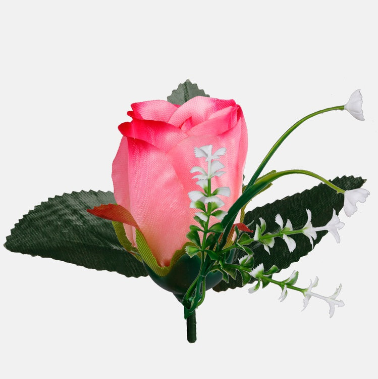 Roosa roosipung ja marliõis kunstlillepea 6 cm - Kunstlilled
