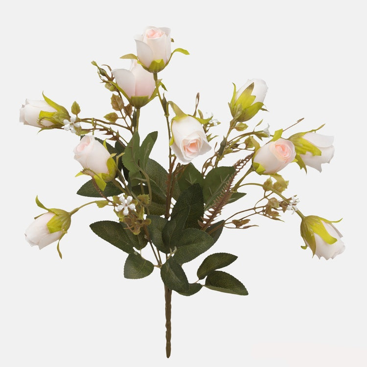 Kreemjas-roosa roosibukett 33 cm - Kunstlilled