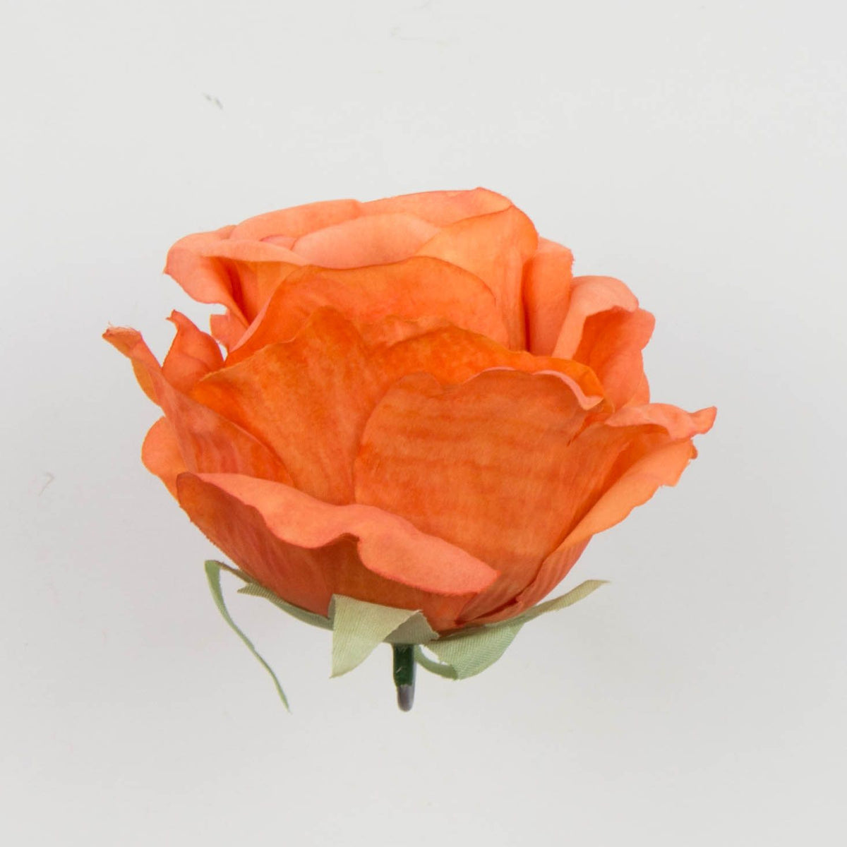 Tumma oranssi tekoruusun kukkapää, 9 cm