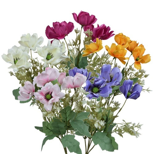 Anemone kunstlillekimp juhuslikku värvi 31 cm - Kunstlilled