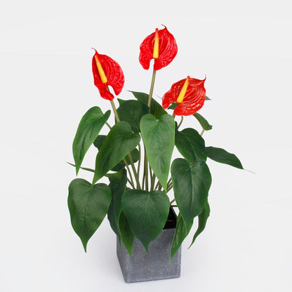 Punase antuuriumi kunsttaim 42 cm - Kunstlilled