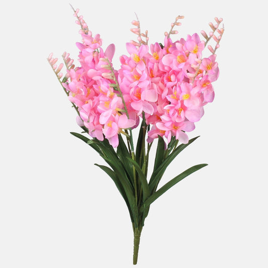 Vaaleanpunainen freesia tekokukkakimppu 60 cm - Tekokukat