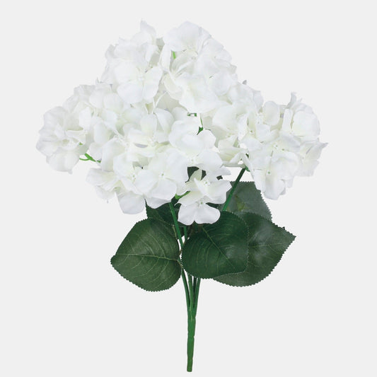 Kermanvärinen hortensia tekokukkakimppu 42 cm - Tekokukat