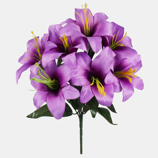 Lillavärvi liilia kunstlillekimp 37 cm - Kunstlilled