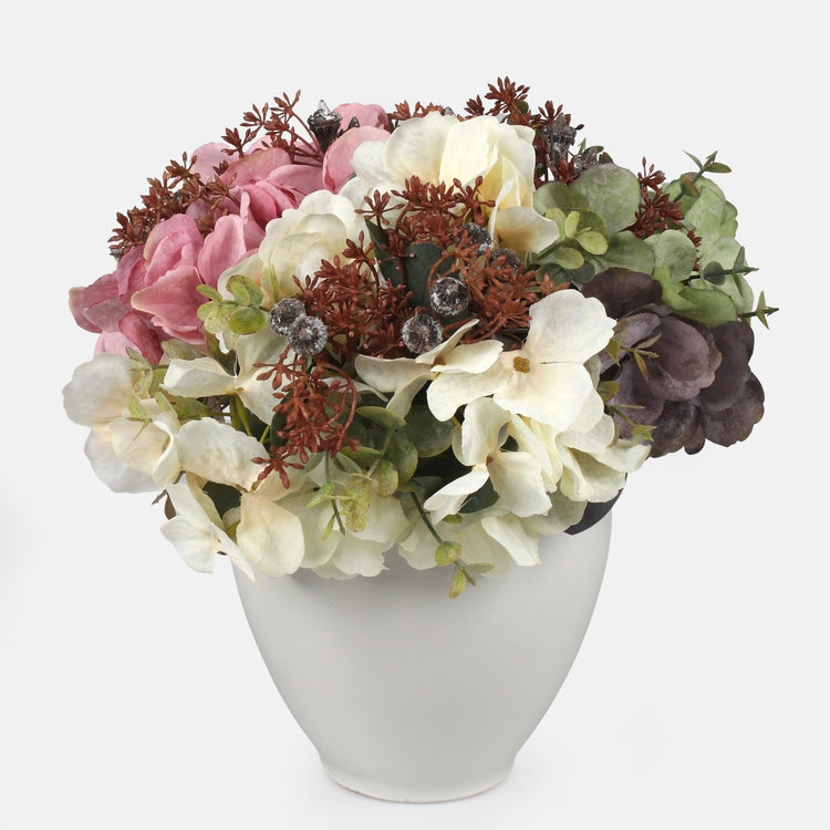 Hortensia minibukett kunstlille juhuslik värv 24 cm - Kunstlilled