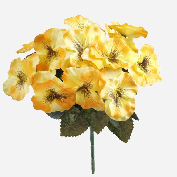 Pansy kunstlillekimp kollakasoranž 26 cm - Kunstlilled