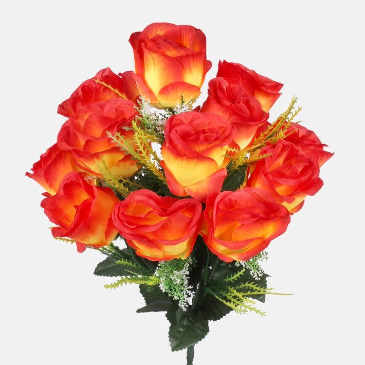 Rosebud kunstlillekimp kollakasoranž 54 cm - Kunstlilled