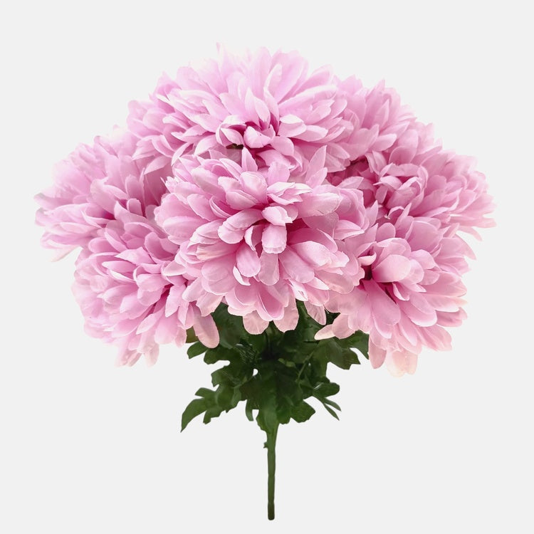 Helelilla krüsanteemiga kunstlillebukett 42 cm - Kunstlilled