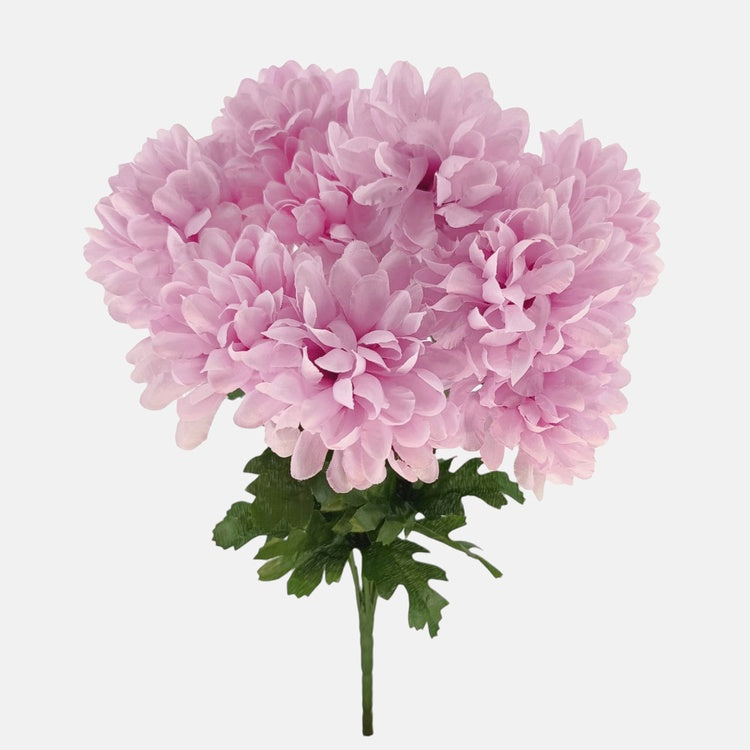 Helelilla krüsanteemiga kunstlillebukett 42 cm - Kunstlilled