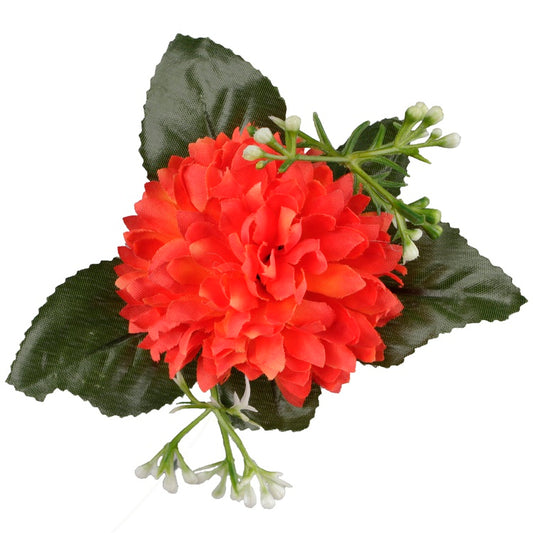 Tumeoranž satiin aster kunstlillepea Ø7 cm - Kunstlilled
