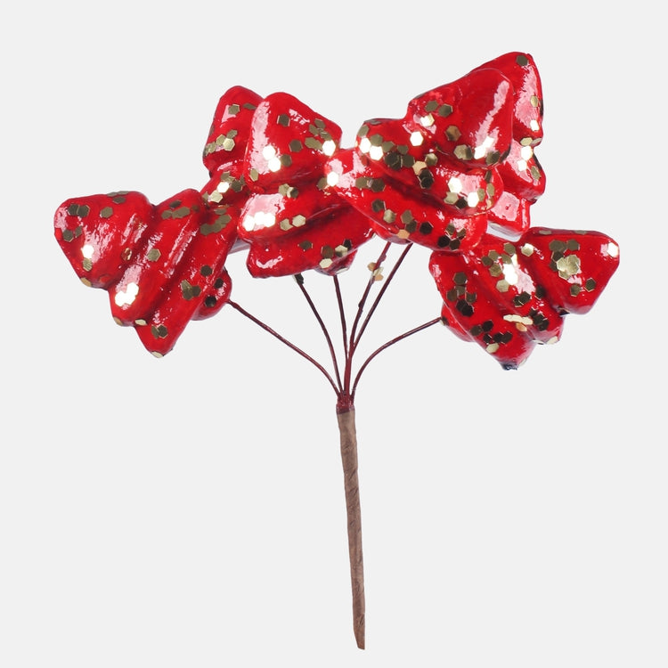 Punane kuuse kaunistus 13 cm - Kunstlilled