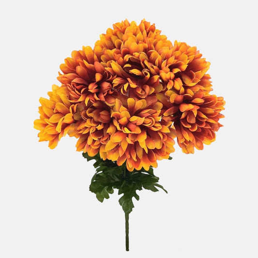 Krysanteemi tekokukkakimppu oranssi-keltainen 42 cm - Tekokukat