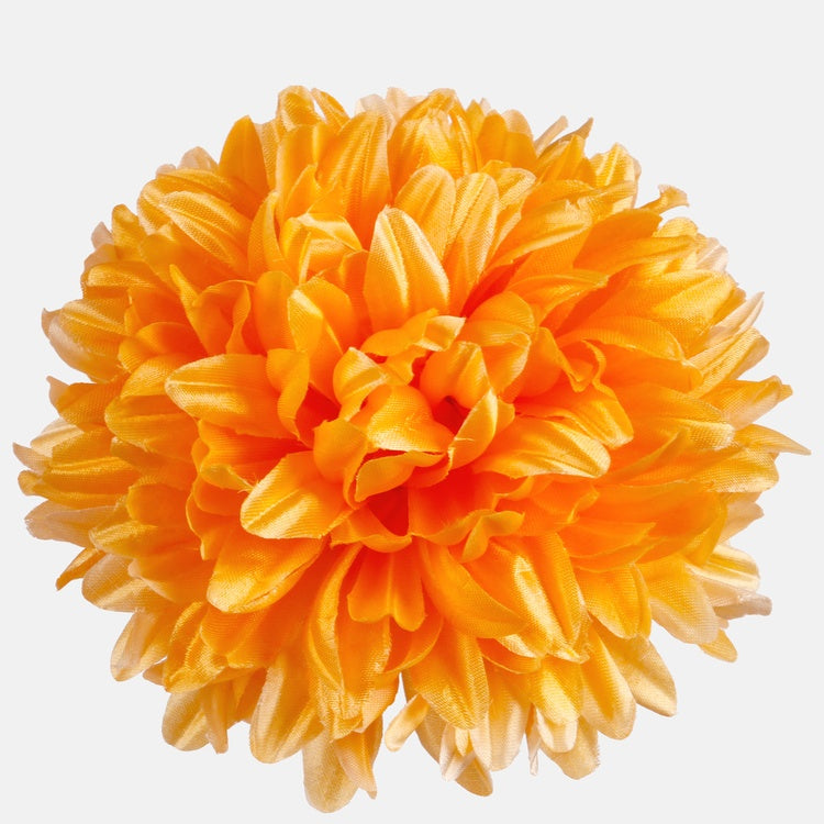 Oranž satiinkrüsanteem kunstlillepea Ø16 cm - Kunstlilled