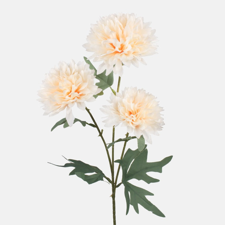 Kreemjas krüsanteem kunstlill 66 cm 3 tk - Kunstlilled