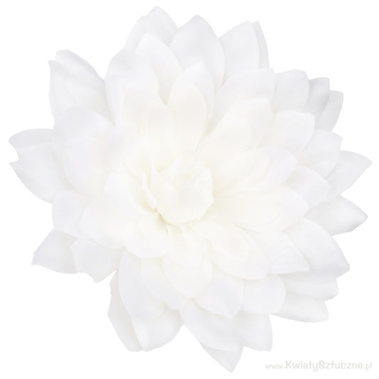 Valge satiinist daalia lillepea XL Ø24 cm - Kunstlilled