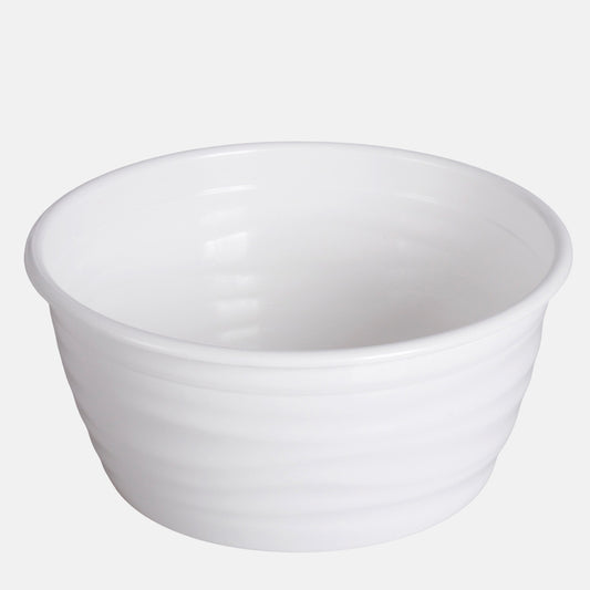 Valkoinen muovinen kukkakulho Ø23 cm - Tekokukat