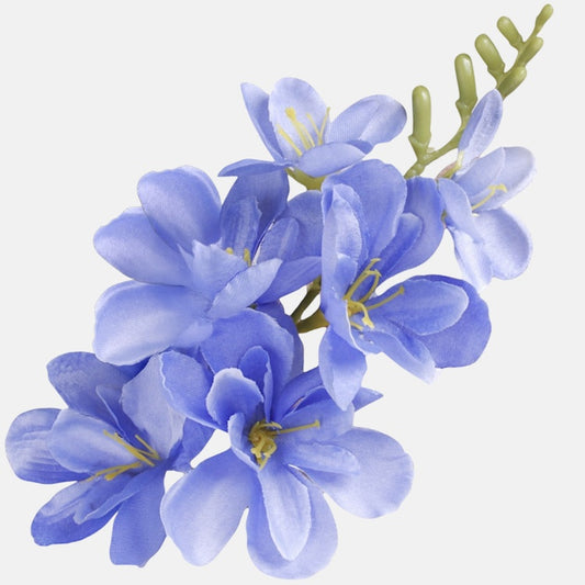 Sininen satiinifreesia tekokukan pää 20 cm - Tekokukat