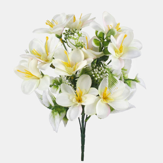 Freesia kunstlillekimp kreemjas-roosa 30 cm - Kunstlilled