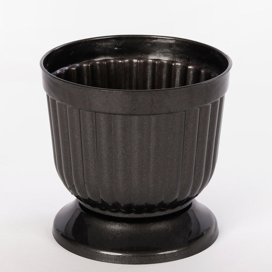 Grafiitinharmaa muovi kukka-astia 14 cm - Tekokukat