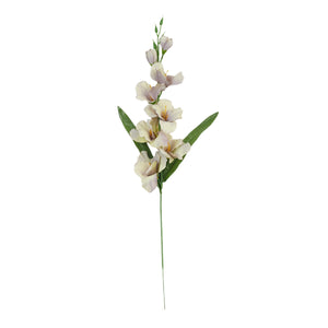 Kermanvalkoinen tekomiekkalilja 64 cm, lehdellinen varsi