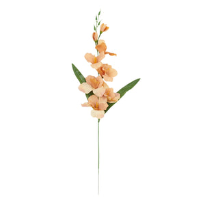 Persikanvärinen tekomiekkalilja 64 cm, lehdellinen varsi