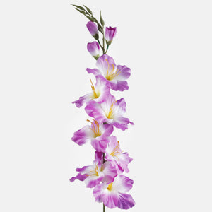 Purppuranvärinen-valkoinen-vihreä satiininen tekomiekkalilja 78 cm