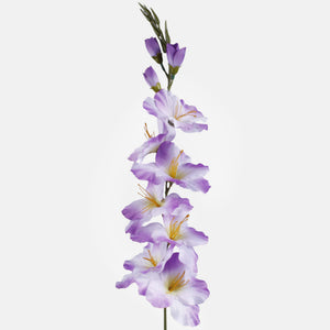 Valkoinen-liila satiininen tekomiekkalilja 80 cm