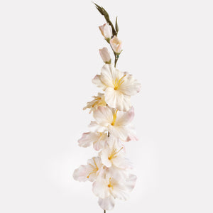 Vaaleankeltainen-roosa satiininen tekomiekkalilja 80 cm