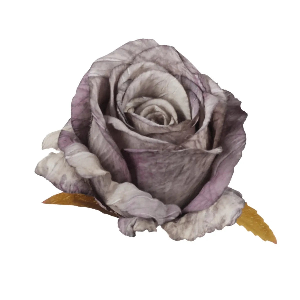 Harmaa/violetti tekoruusun kukkapää, 10 cm