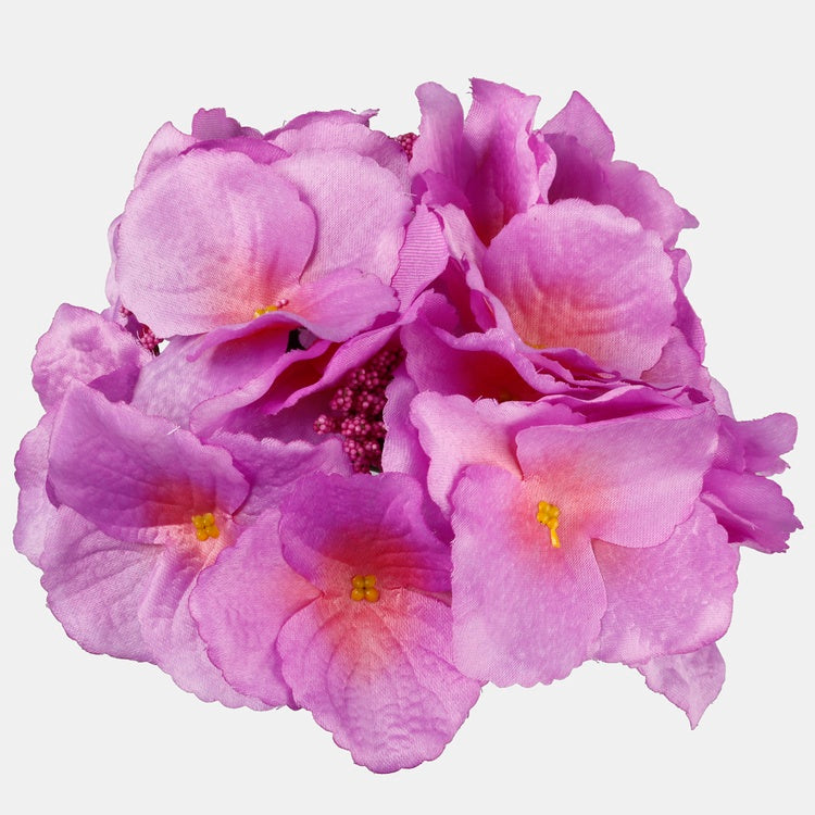 Lilla satiin Hortensia õiepea Ø19 cm - Kunstlilled