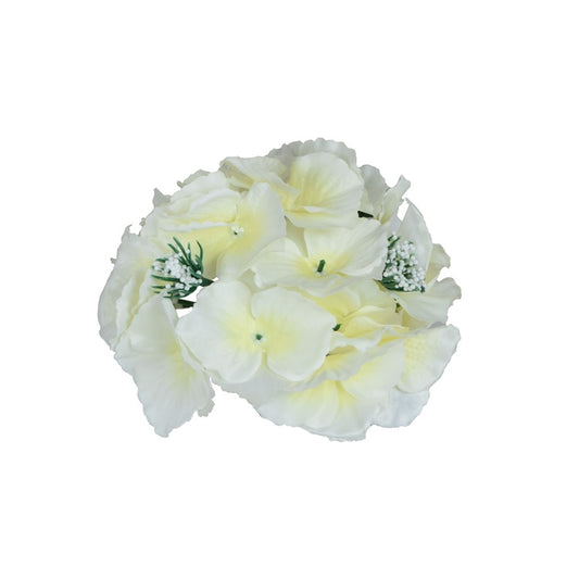 Hortensia kunstlillepea helekollane-valge Ø17 cm - Kunstlilled