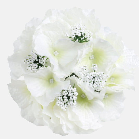 Kreemivärvi Hortensia kunstlillepea Ø16 cm - Kunstlilled