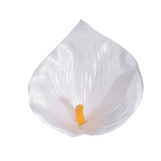 Valge satiinsiidist kunstlillepea Ø12 cm - Kunstlilled
