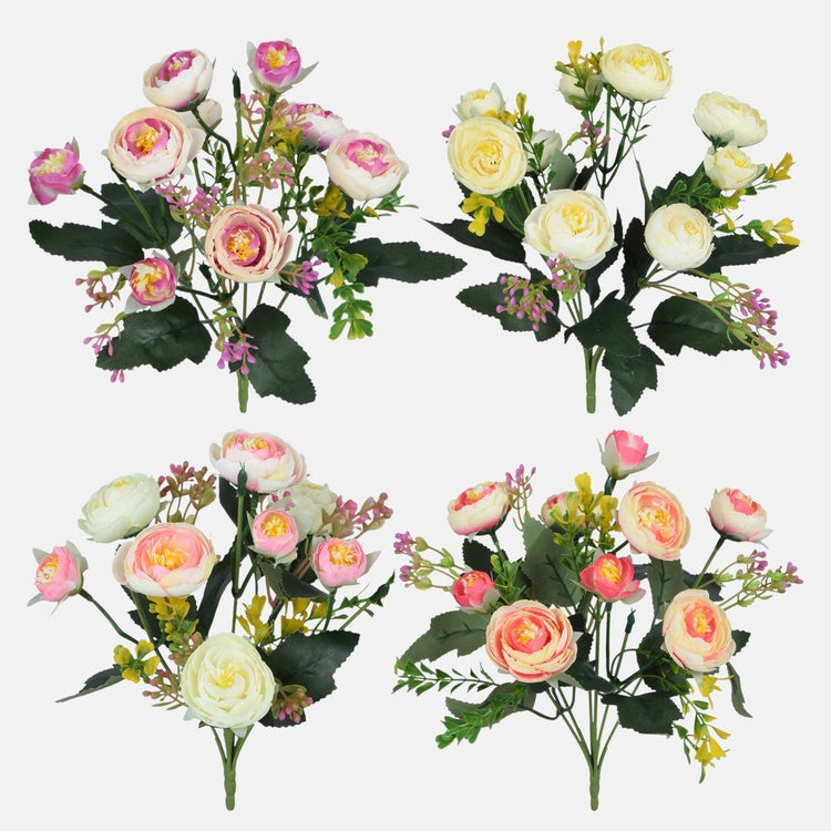 Camellia kunstlillekimp juhuslikku värvi 30 cm - Kunstlilled