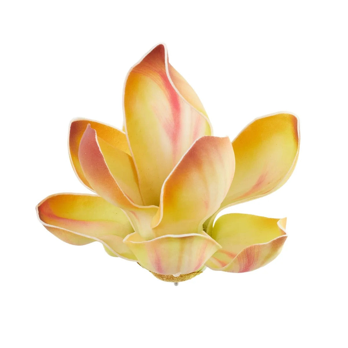 Keltainen magnolia – tekokukkapää, 14 cm