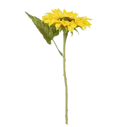 Keltainen tekoauringonkukan kukkavarsi, 34 cm