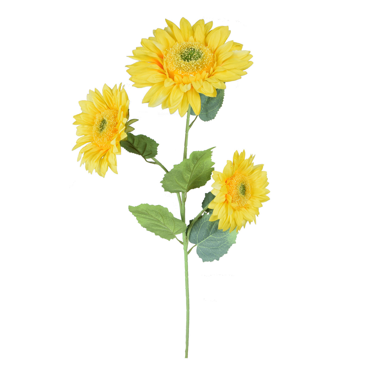 Keltainen tekoauringonkukan kukkavarsi, 90 cm