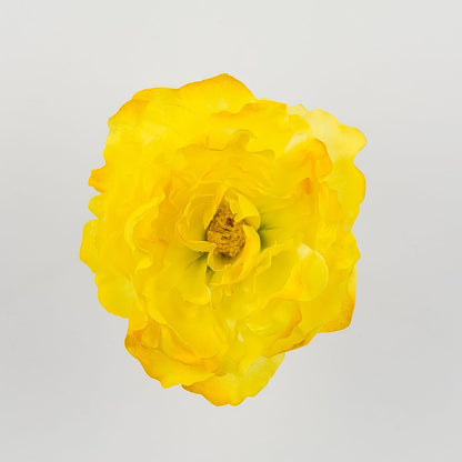 Keltainen tekopionin kukkapää, 5 cm, 12 kpl