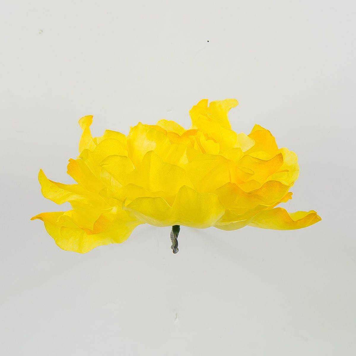 Keltainen tekopionin kukkapää, 5 cm, 12 kpl