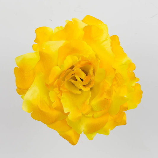 Keltainen tekoruusun kukkapää, 9.5 cm, 12 kpl