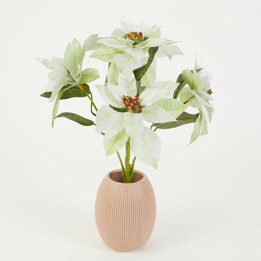 Kerma/vihreä joulutähti – tekokukkakimppu, 50 cm