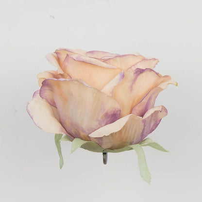 Kerma/violetti tekoruusun kukkapää, 9 cm