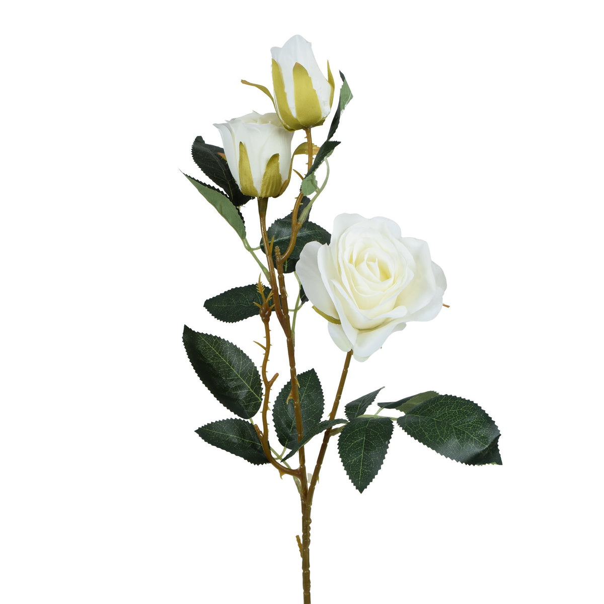 Kermanvärinen tekoruusun kukkavarsi, 62 cm