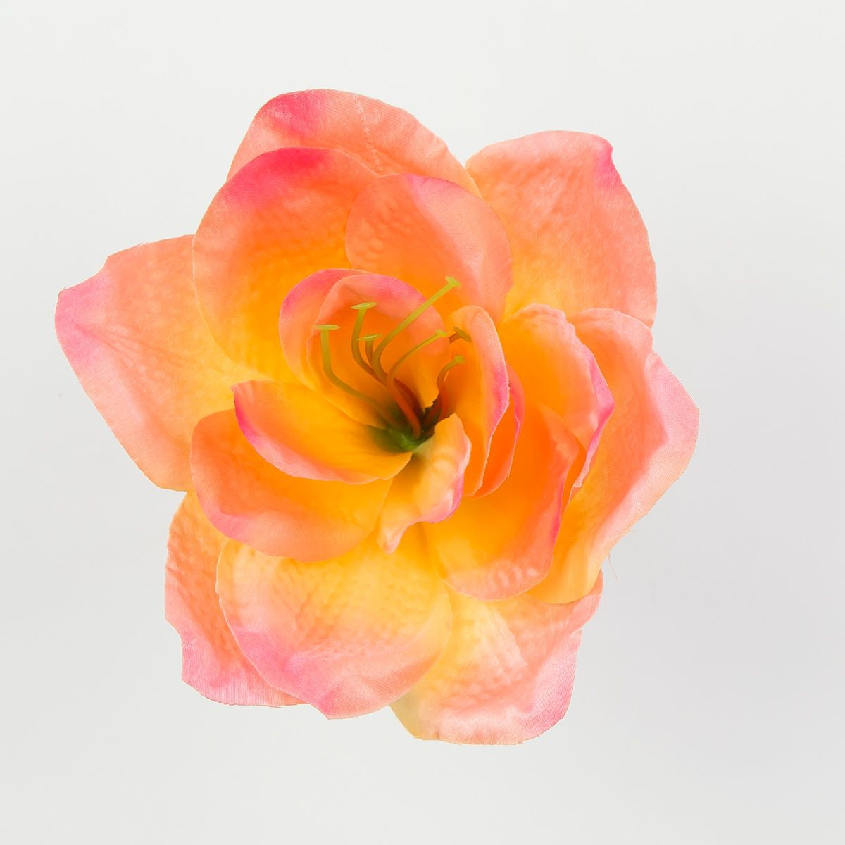 Koralli/persikka tekokukkapää, satiini, 9 cm, 12 kpl