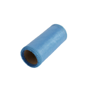Murrettu sininen organzakangas 12 cm × 9,14 m