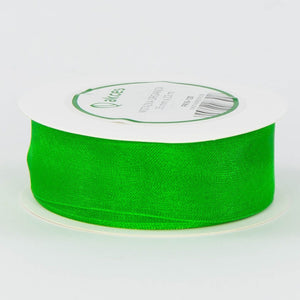 Ruohonvihreä organzanauha 25 mm × 22,86 m